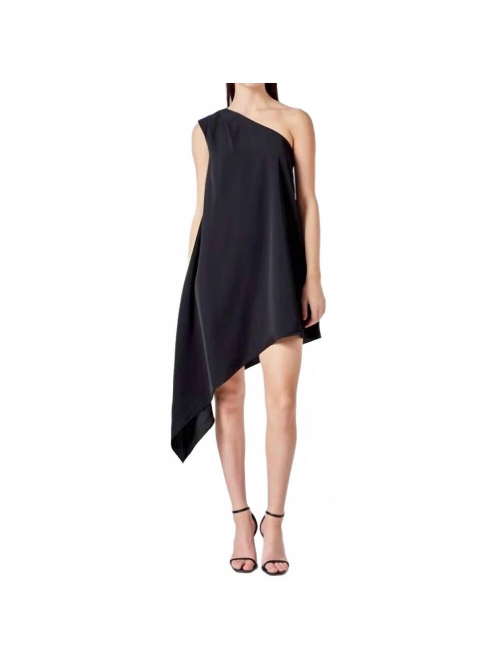 Endless Rose Black One-Shoulder Draped Asymmetrical Dress
